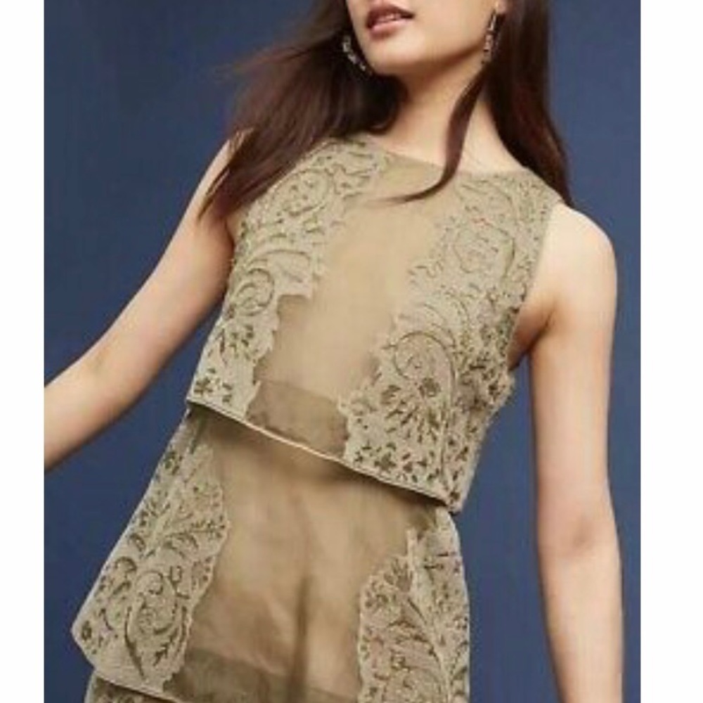 Anthropologie Not So Serious Estrera tiered dress